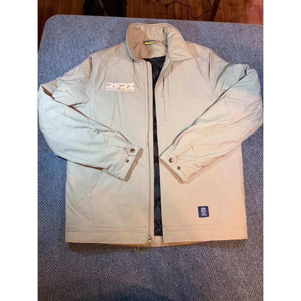 MSRP $89 AFTCO Windproof Pullover Fishing Jacket Size M Tan Beige NWT